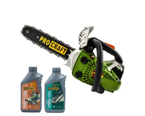 Бензопила ланцюгова PRO-CRAFT К300S + Олива Procraft для ланцюга 1 л + Олива Procraft моторна 2-тактна 1 л