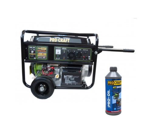 Генератор бензиновий PRO-CRAFT GP85 UNIVERSAL + Олива PROCRAFT 4T DIESEL 1.4л