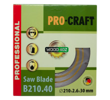 Пиляльний диск Procraft B210.40 40T (по дереву)
