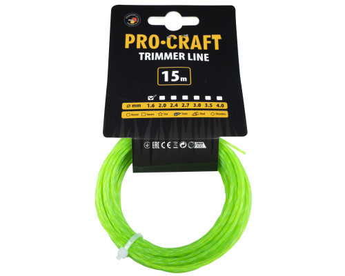 Волосінь спіраль Procraft 1.6мм 15м