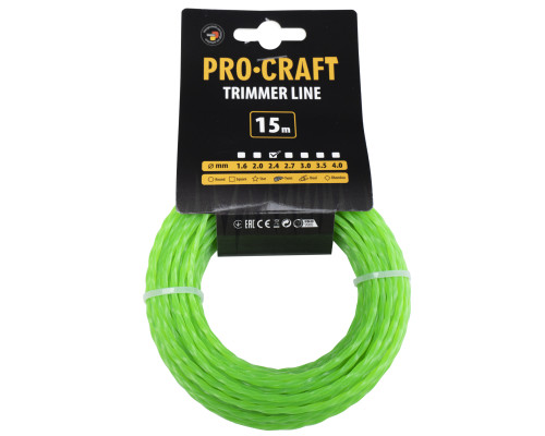 Волосінь спіраль Procraft 2.4мм 15м