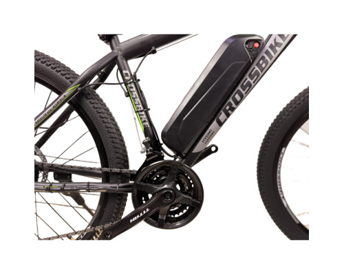 Електровелосипед CrossBike Storm 27,5" 17" Чорний-Зелений задній 500W 36V/13Ah