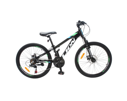 Велосипед CrossBike Lion 24" 11" Чорний-Зелений