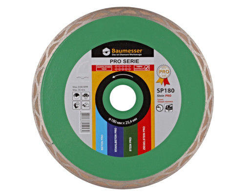 Круг алмазний відрізний по граніту 1A1R 400x2,4x10x32 Baumesser Stein Pro