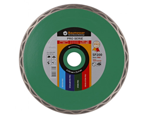Круг алмазный отрезной по граниту 1A1R 200x1,8x8,5x25,4 Baumesser Stein Pro