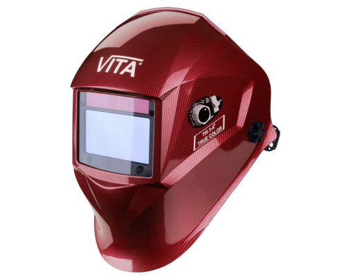Сварочная маска VITA TIG 3-A TrueColor (цвет металлические соты красные)