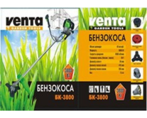 БЕНЗОКОСА VENTA БК-3800 НОЖ+ЛЕСКА+ПАУК