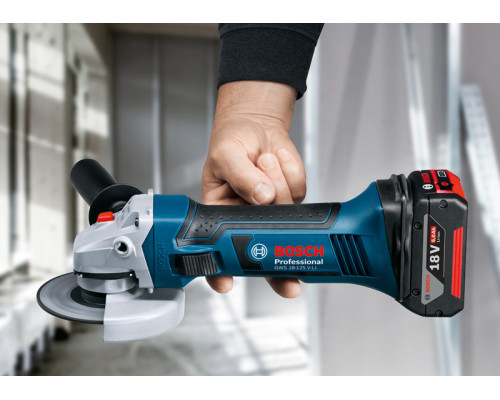 Аккумуляторная угловая шлифовальная машина Bosch GWS 18-125 V-LI Professional (060193A30B)