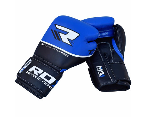 Боксерские перчатки RDX Quad Kore Blue 14 ун.