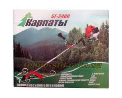 КАРПАТИ Бензотример 3400(2 шпулі+2 ножа(3х пелюстковий+8 зубцовый))