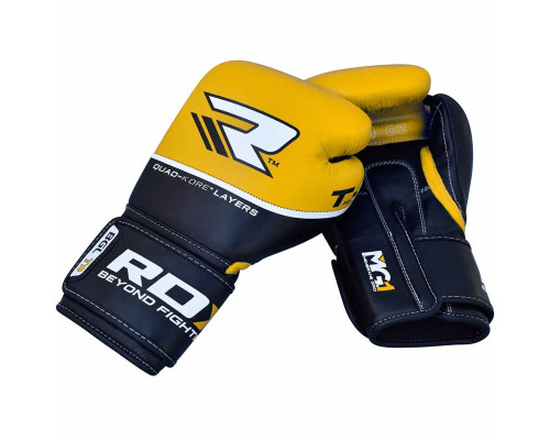 Боксерские перчатки RDX Quad Kore Yellow 16 ун.