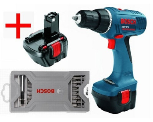 Аккумуляторная дрель-шуруповерт Bosch Professional GSR 12-2 + набор бит (0601918J21)
