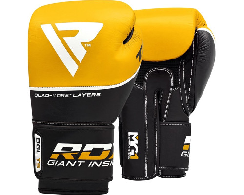 Боксерские перчатки RDX Quad Kore Yellow 10 ун.