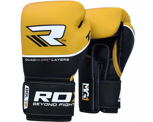 Боксерские перчатки RDX Quad Kore Yellow 14 ун.