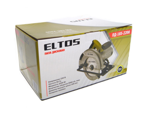 Пила дисковая Eltos ПД-185-2200 металлический корпус