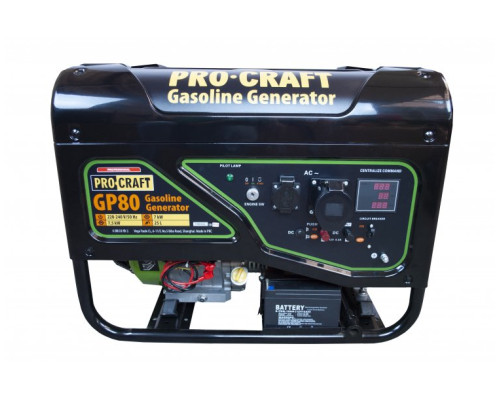 Генератор бензиновий PRO-CRAFT GP80 UNIVERSAL + Олива PROCRAFT 4T DIESEL 1.4л