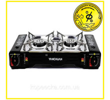Газова портативна плитка 2 конфорки YANCHUAN туристична з адаптером
