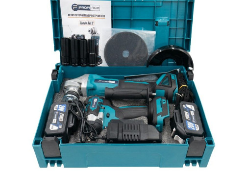 Акумуляторний набір інструментів PROFI-TEC Combo Set 2/1 POWERLine (DGA20BL, DTW500BL) (2×PT2050MP (4.0 Аг), зарядний пристрій)