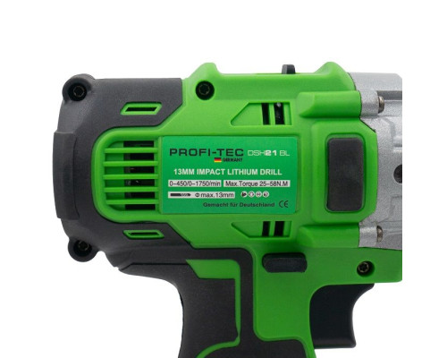 Акумуляторний дриль-шуруповерт PROFI-TEC DSH21BL (2×PT2040 (4.0 Аг), зарядний пристрій)
