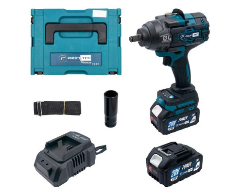 Акумуляторний гайковерт PROFI-TEC PTW1002BL POWERLine (2×PT2050MP (4.0 Аг), зарядний пристрій)