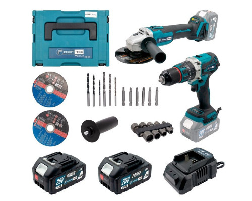 Акумуляторний набір інструментів PROFI-TEC Combo Set 2/3 POWERLine (DGA20BL, DHP485BL) (2×PT2050MP (4.0 Аг), зарядний пристрій)