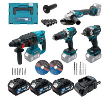 Акумуляторний набір інструментів PROFI-TEC Combo Set 4/2 POWERLine (CBH20BL, DHP485BL, DGA20BL, DTW500BL) (3×PT2050MP (4.0 Аг), зарядний пристрій)
