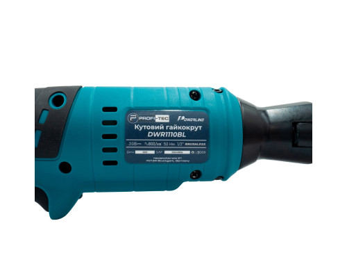 Акумуляторний кутовий гайковерт PROFI-TEC DWR1110BL POWERLine (2×PT2040 (4.0 Аг), зарядний пристрій)
