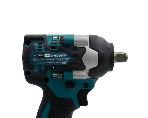 Акумуляторний гайковерт PROFI-TEC DTW500BL POWERLine (2×PT2040 (4.0 Аг), зарядний пристрій)