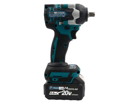 Акумуляторний гайковерт PROFI-TEC DTW500BL POWERLine (2×PT2040 (4.0 Аг), зарядний пристрій)