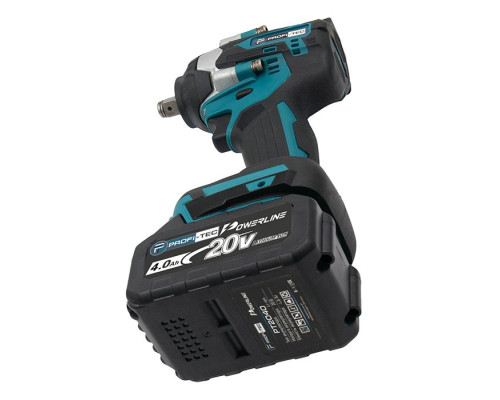 Акумуляторний гайковерт PROFI-TEC DTW500BL POWERLine (2×PT2040 (4.0 Аг), зарядний пристрій)