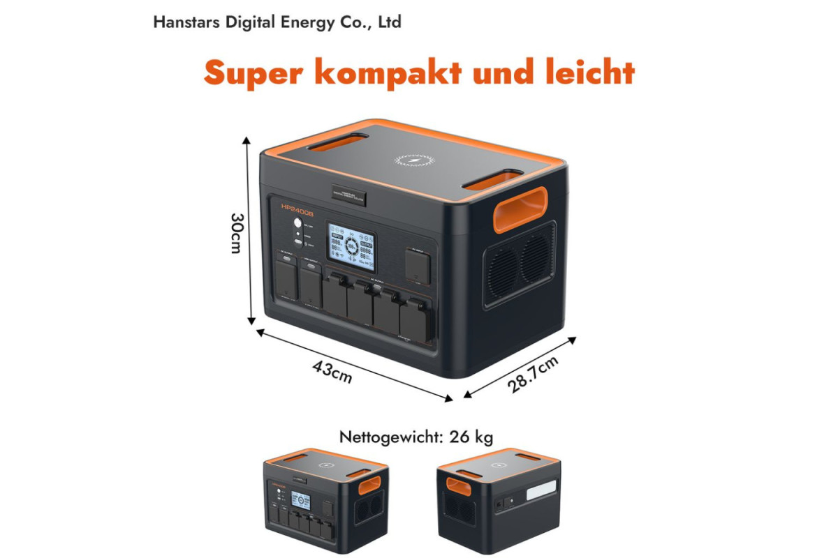 Портативна зарядна станція Hanstars HP2400B 1843Wh