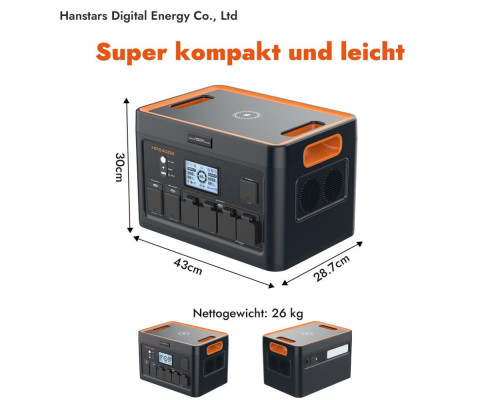 Портативна зарядна станція Hanstars HP2400B 1843Wh